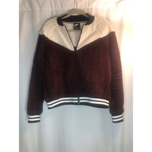 Nike fuzzy bomber jacket